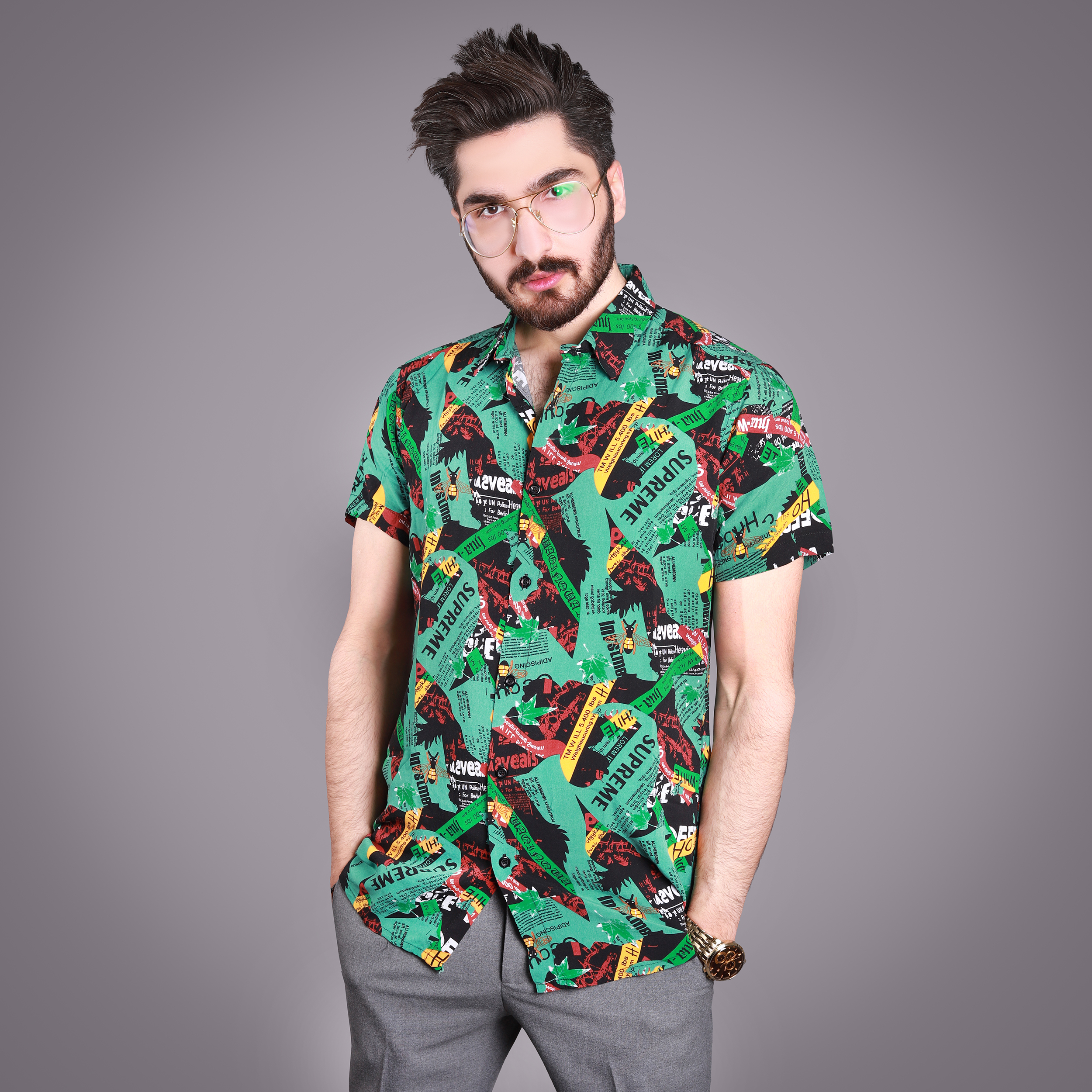نکته خرید - قیمت روز پیراهن آستین کوتاه مردانه مدل هاوایی 2-2 خرید