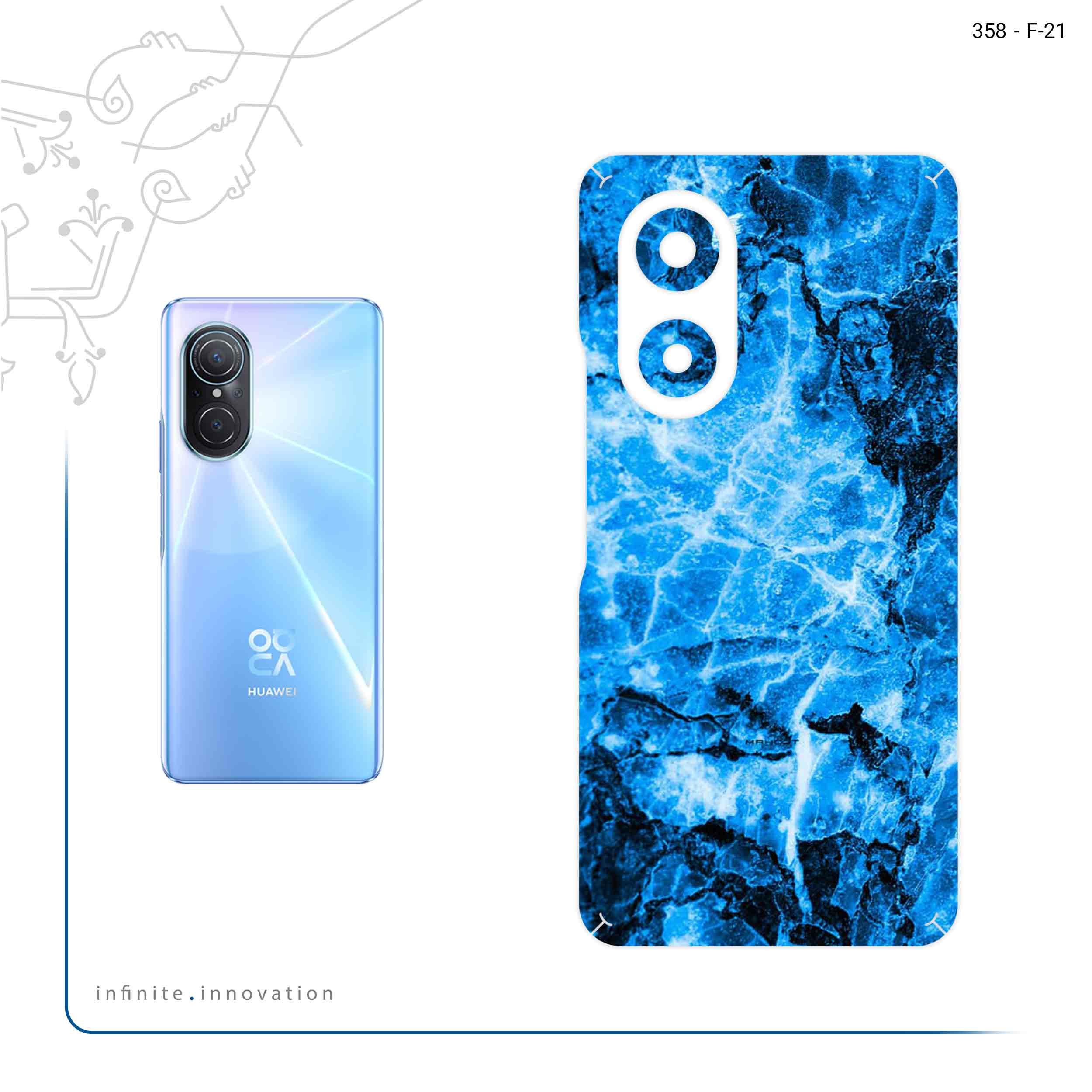 برچسب پوششی ماهوت مدل Blue Marble مناسب برای گوشی موبایل هوآوی Nova 9 SE