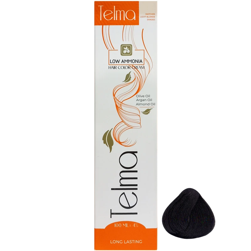 رنگ مو تلما مدل Low Ammonia شماره 1.0 حجم 100 میلی لیتر رنگ مشکی