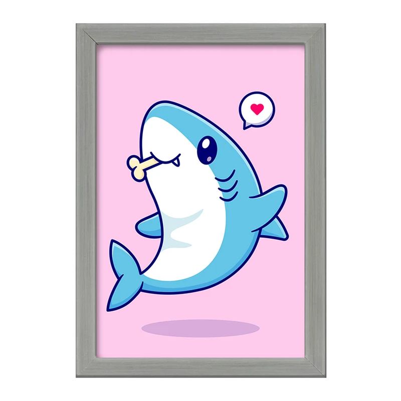 تابلو خندالو طرح حیوانات بامزه کوسه کد 29685