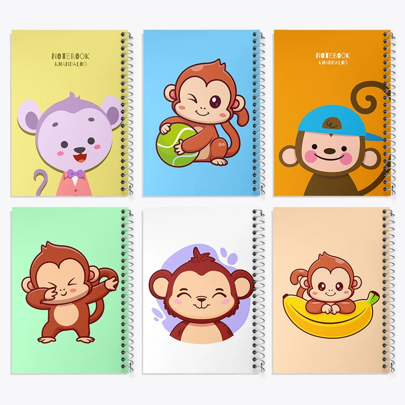 دفتر نقاشی 50 برگ خندالو طرح میمون بامزه کد 468 مجموعه 6 عددی