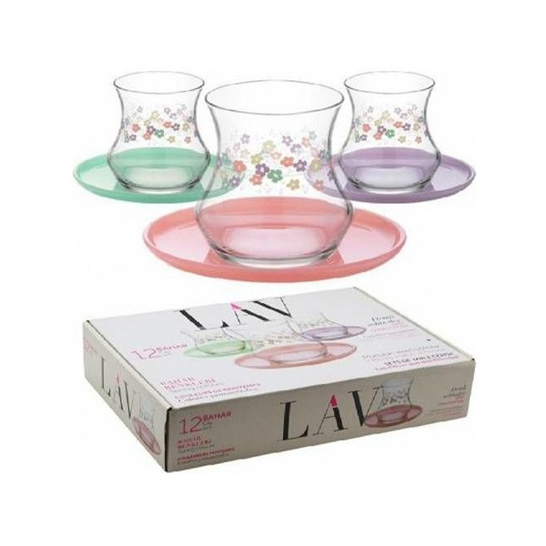 ست فنجان و نعلبکی 12 پارچه لاو مدل 12