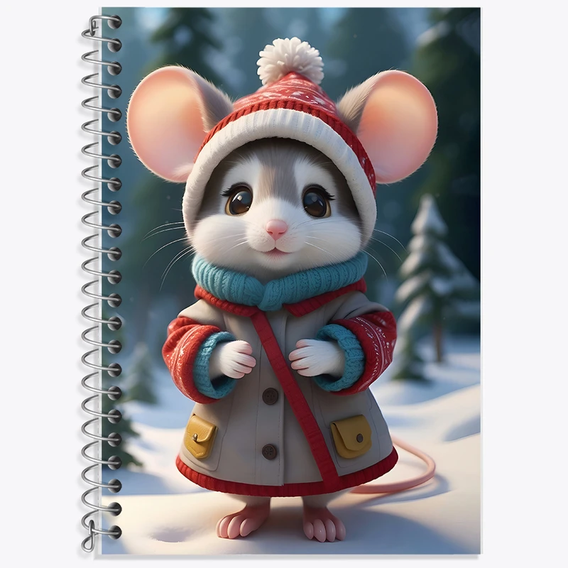 دفتر زبان 50 برگ خندالو مدل دو خط طرح موش بامزه کد F7841