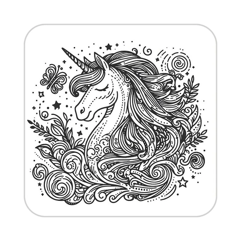 زیر لیوانی کاکتی طرح اسب تک شاخ و یونیکورن مدل mp31412