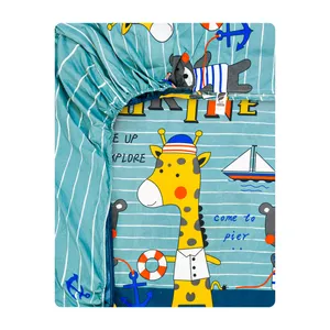 ملحفه میکرو آدنو مدل زرافه کوچولو کد MC10 یک نفره سایز 90x200 سانتی متر