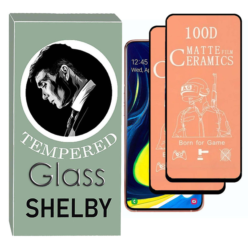   محافظ صفحه نمایش سرامیکی شلبی مدل MCR-SH مناسب برای گوشی موبایل سامسونگ Galaxy A80 بسته دو عددی