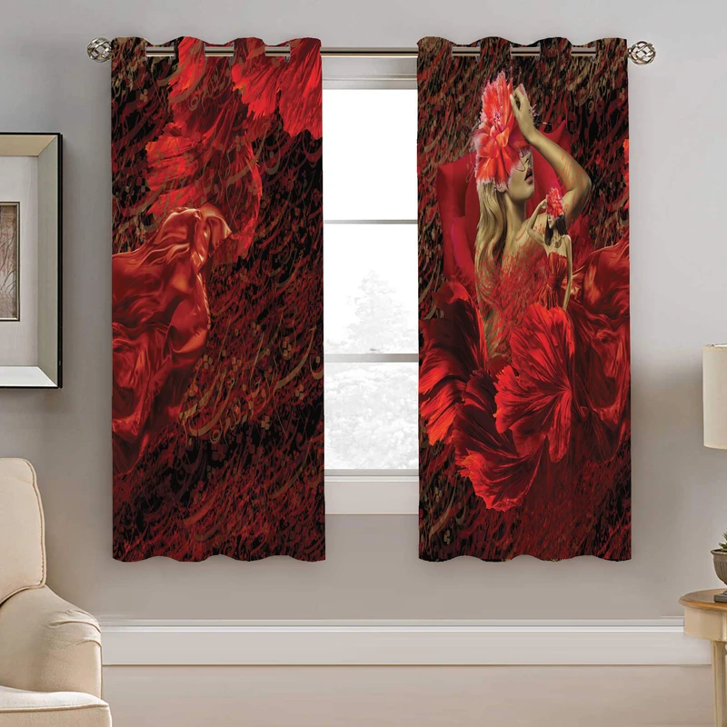 پرده نیروانا طرح دخترونه مدل مخمل کد 5140 سایز 140×200 سانتی متر