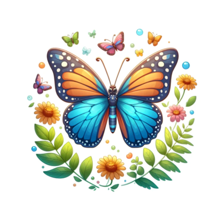 استیکر پارچه و لباس پاد آفرین مدل پروانه کد 138