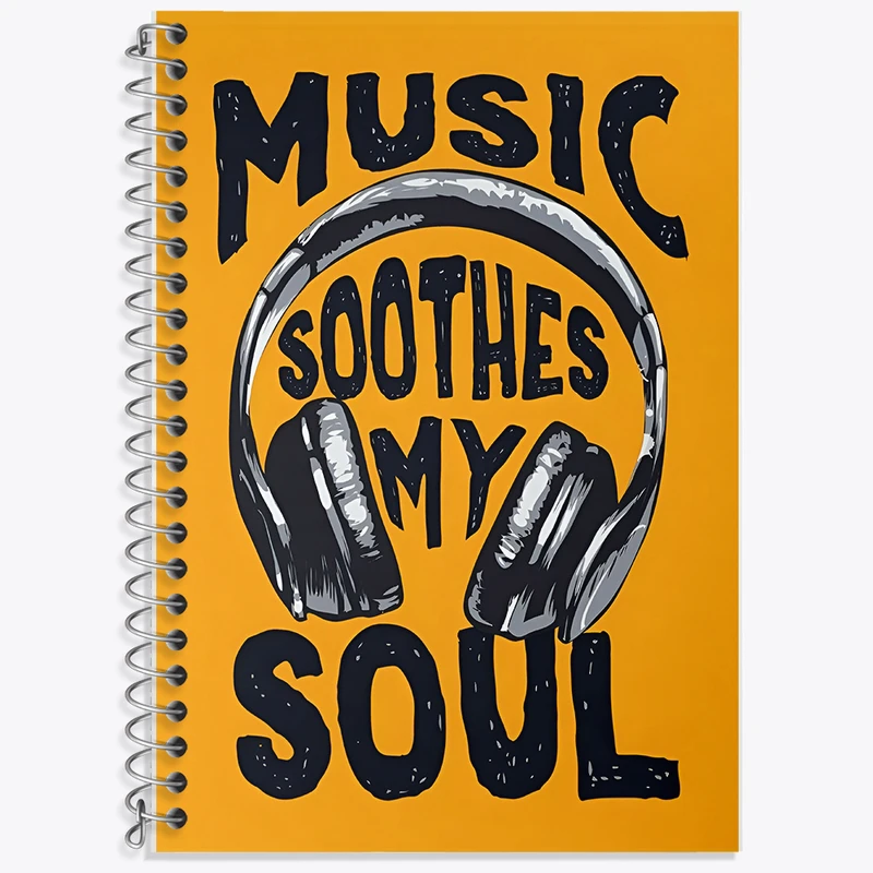 دفتر زبان 50 برگ خندالو مدل سه خط طرح Music Soothed My Soul کد F7458