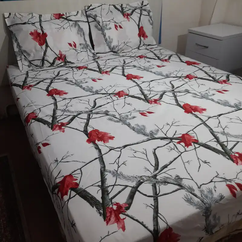 سرویس ملحفه مدل کشدوز niki05.25 بامبو کد 160 دو نفره سه تکه