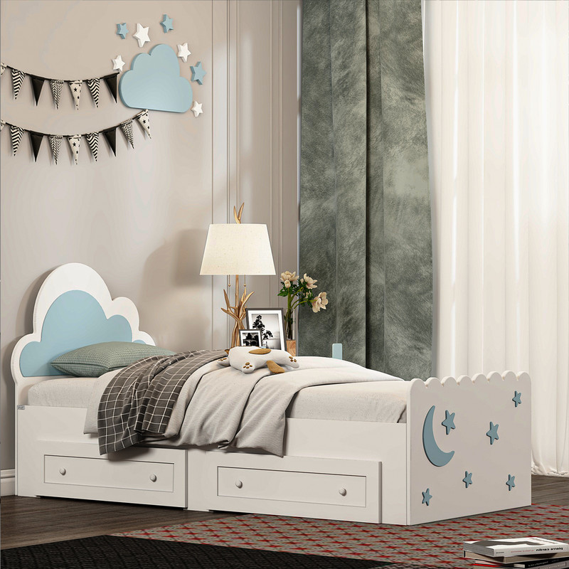 تخت خواب ملامینه نوجوان اعیان مدل FH935 سایز 80x180 سانتی متر