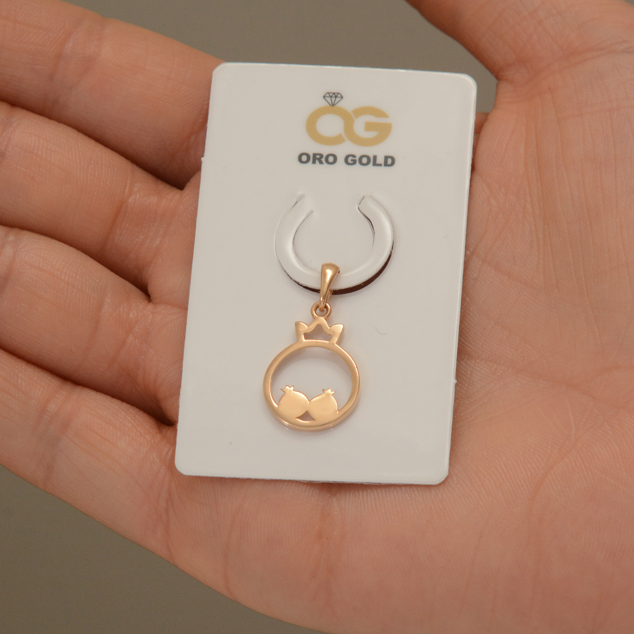 آویز گردنبند طلا 18 عیار زنانه طلای مستجابی مدل انار کد 1