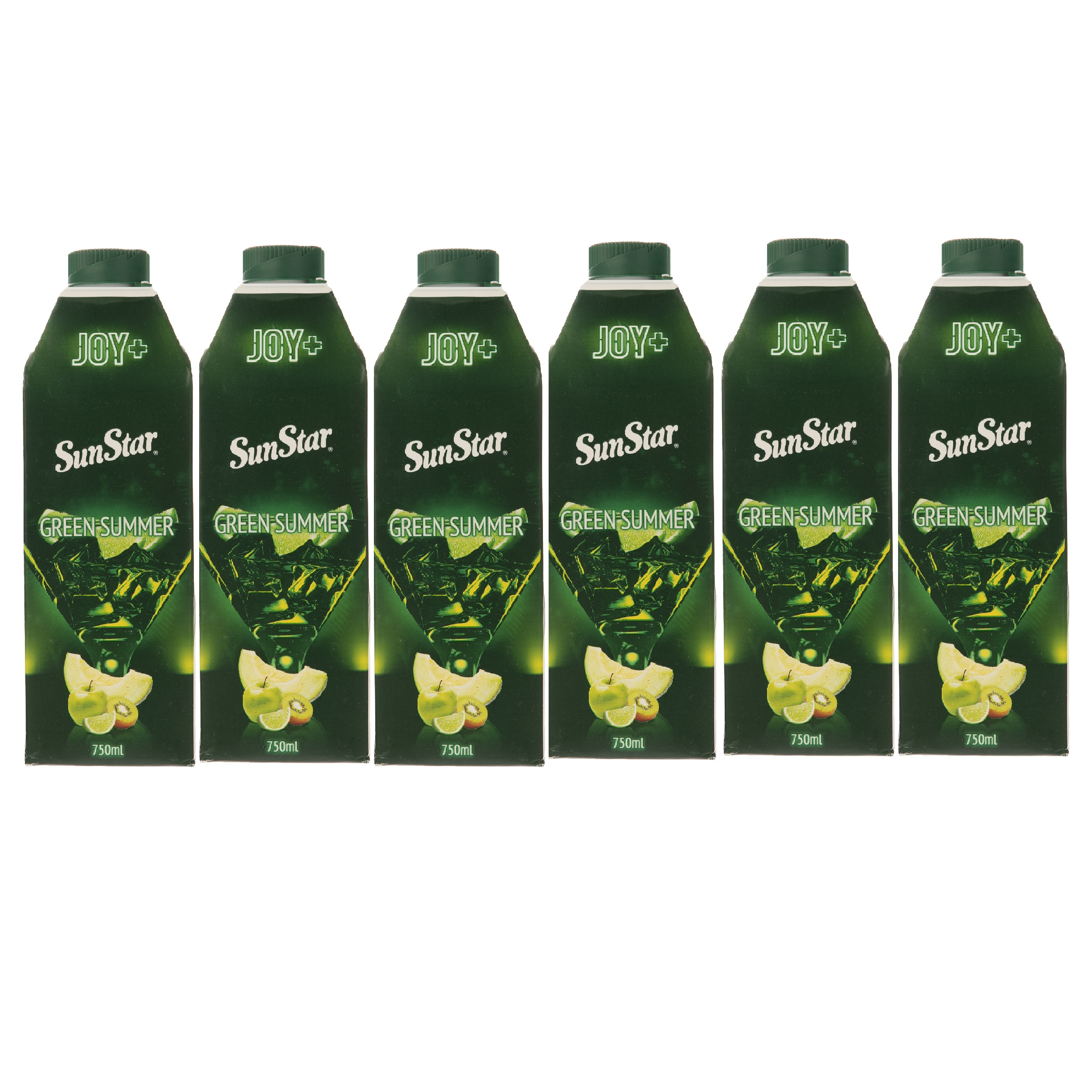 آبمیوه میکس سیب لیمو کیوی طالبی سان استار - 750 میلی لیتر بسته 6 عددی