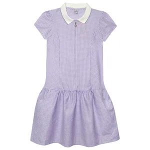 پیراهن آستین کوتاه یقه برگردان دخترانه تی یو مدل SEP-TUENDOR-OKB0068