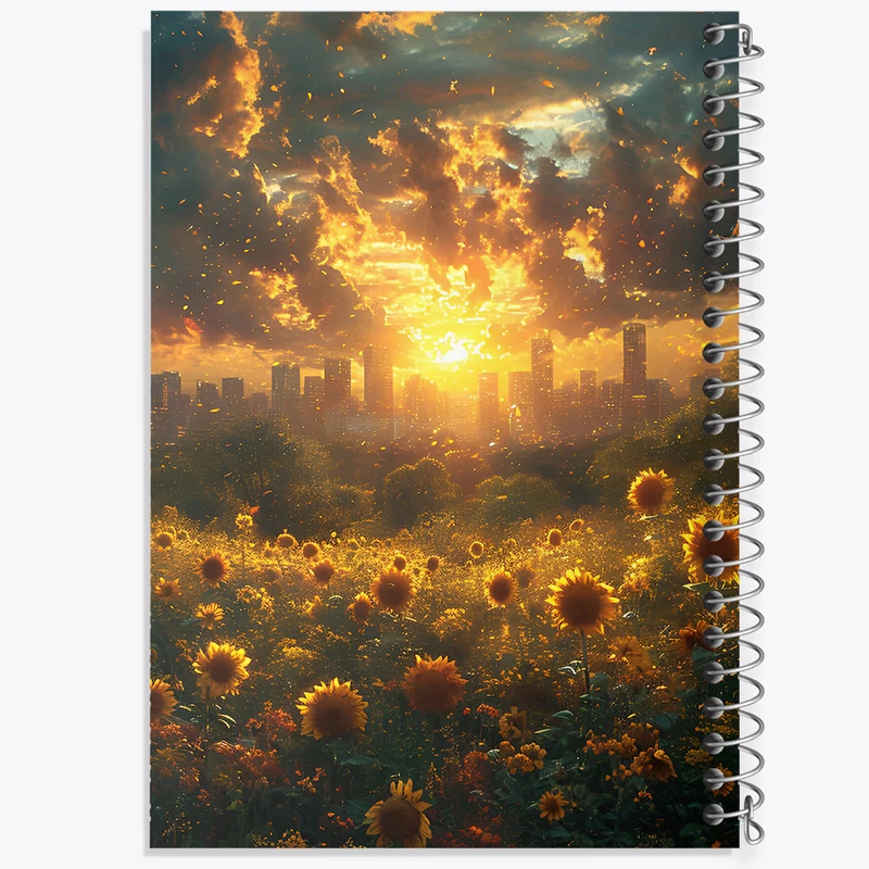 دفتر نقاشی 50 برگ خندالو طرح منظره و گل آفتابگردان کد N5998