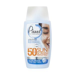 نقد و بررسی کرم ضد آفتاب بی رنگ پیکسل SPF50 مدل Oily Acne-Prone Skin مناسب پوست های چرب حجم 50 میلی لیتر توسط خریداران