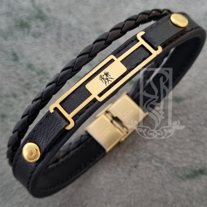 دستبند طلا 18 عیار مردانه لیردا مدل نماد ماه تولد خرداد