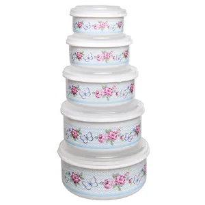 ظرف نگهدارنده مدل گلدار مجموعه 5 عددی