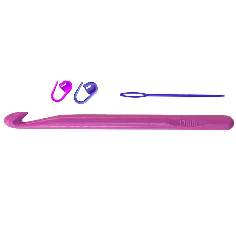 قلاب تریکو بافی مدل G.co-10 کد 10 به همراه سنجاق نشانه گذار بافتنی و سوزن دوخت کاموا مجموعه 4 عددی