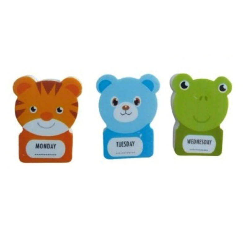 پاک کن مدل حیوانات جنگل و ایام هفته مجموعه 3 عددی