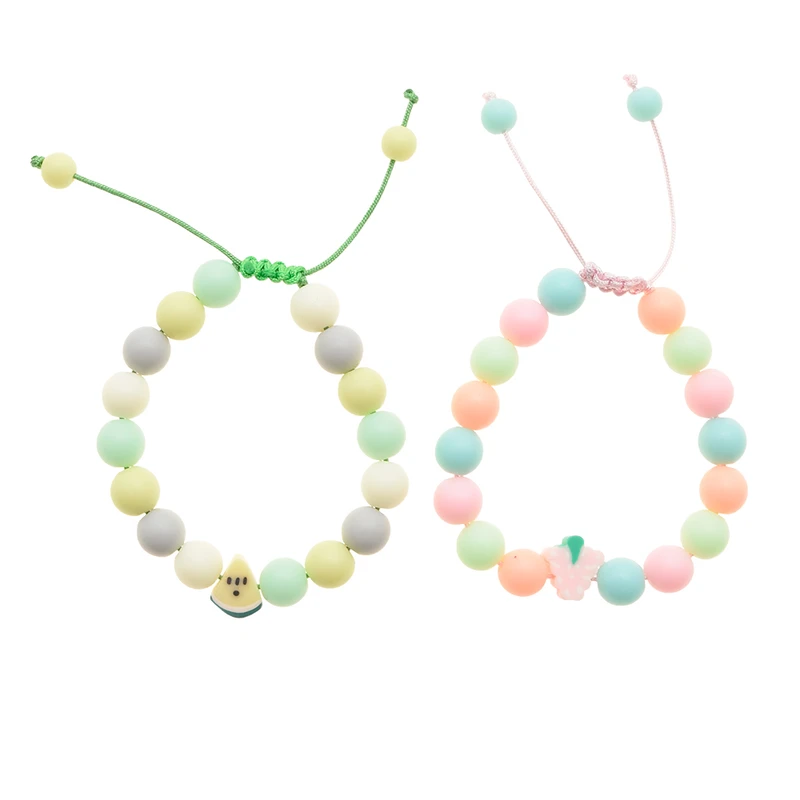 دستبند دخترانه دلنار گالری مدل میوه ها بسته 2 عددی