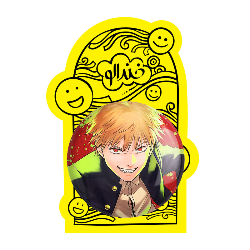 آینه جیبی خندالو طرح دنجی انیمه مرد اره ای Chainsaw Man مدل تاشو کد 17844