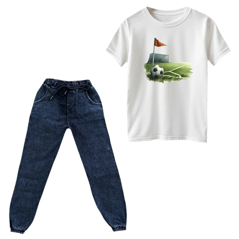 ست تی‌شرت و شلوار پسرانه مدل فوتبال کد 3