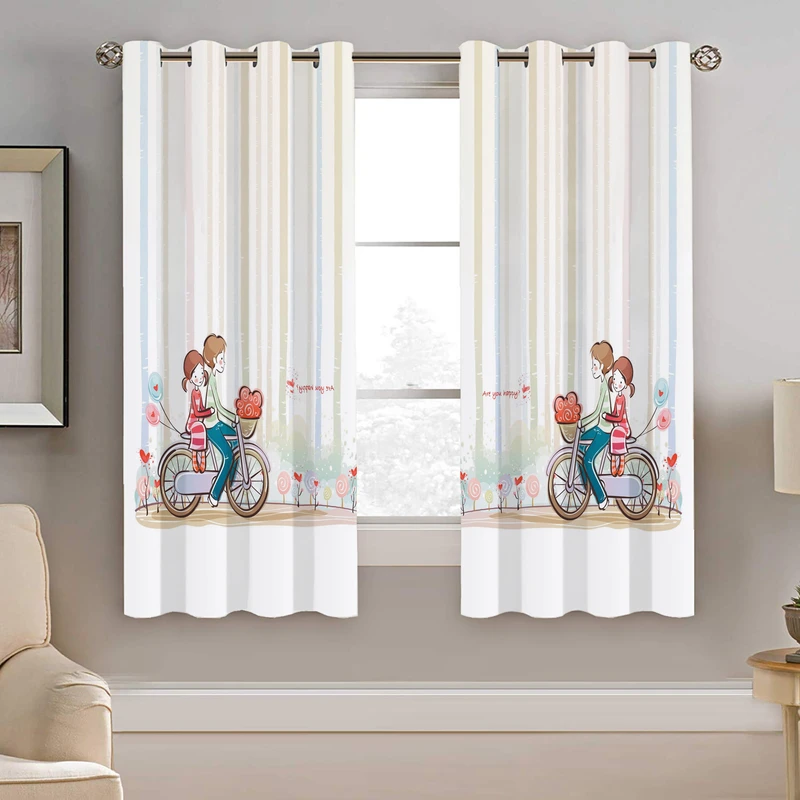 پرده نیروانا طرح دختر و پسر مدل هازان کد 8570 سایز 140×200 سانتی متر