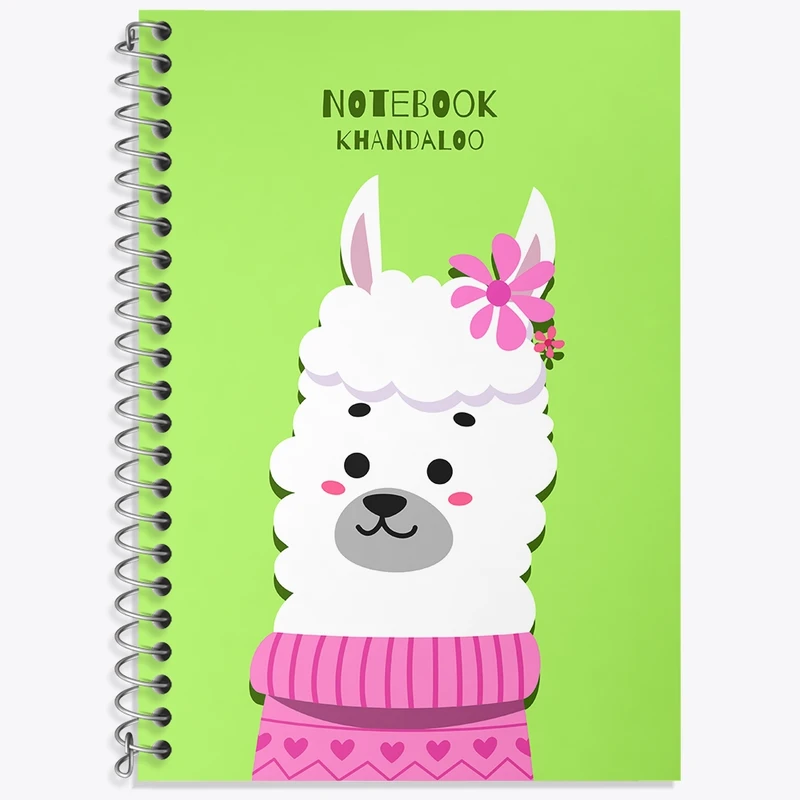 دفتر زبان 50 برگ خندالو مدل دو خط طرح لاما کیوت کد N1095