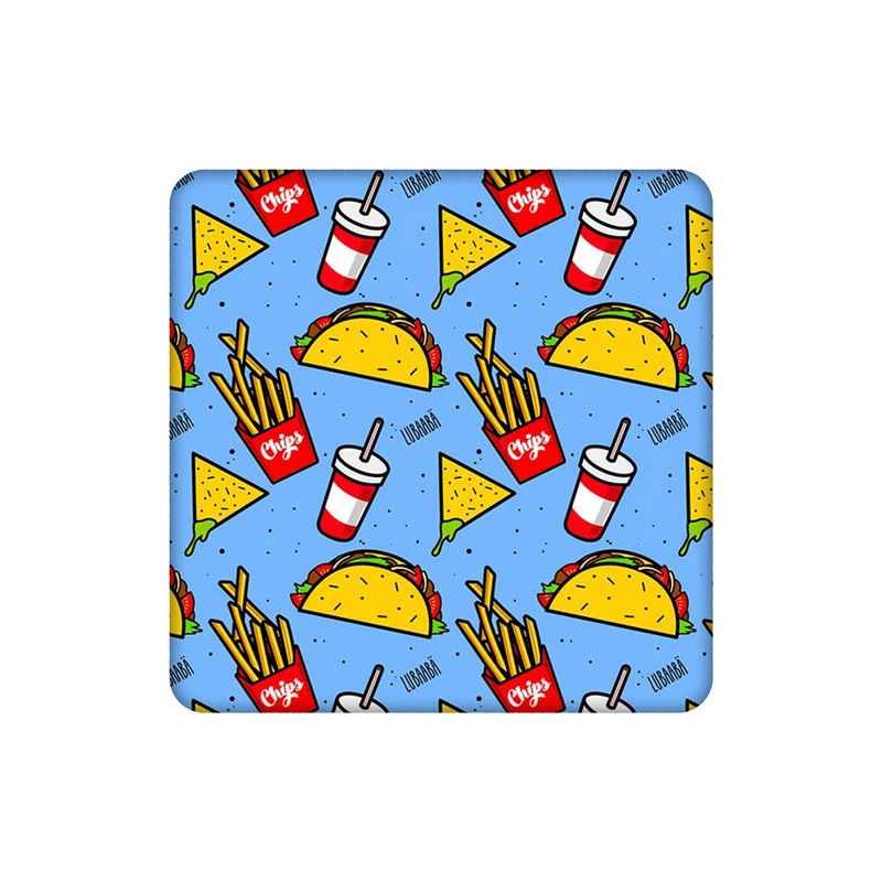 زیرلیوانی طرح پترن فست فود کد 4447565