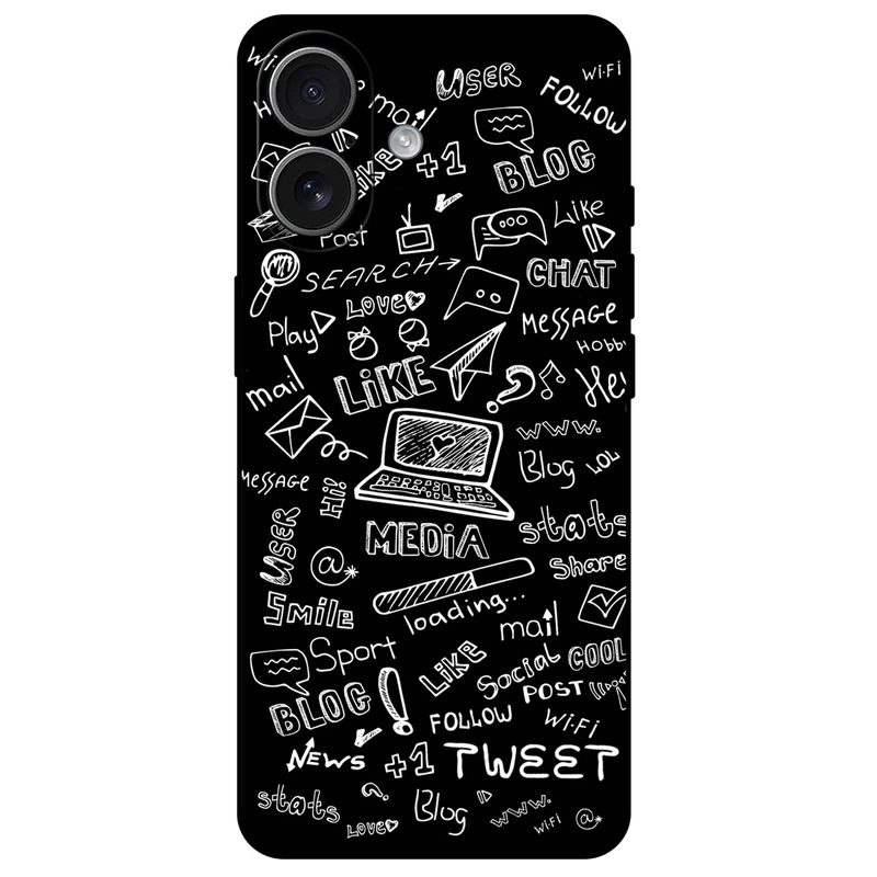کاور مگافون طرح رسانه های اجتماعی مدل 1898 مناسب برای گوشی موبایل اپل iPhone 17