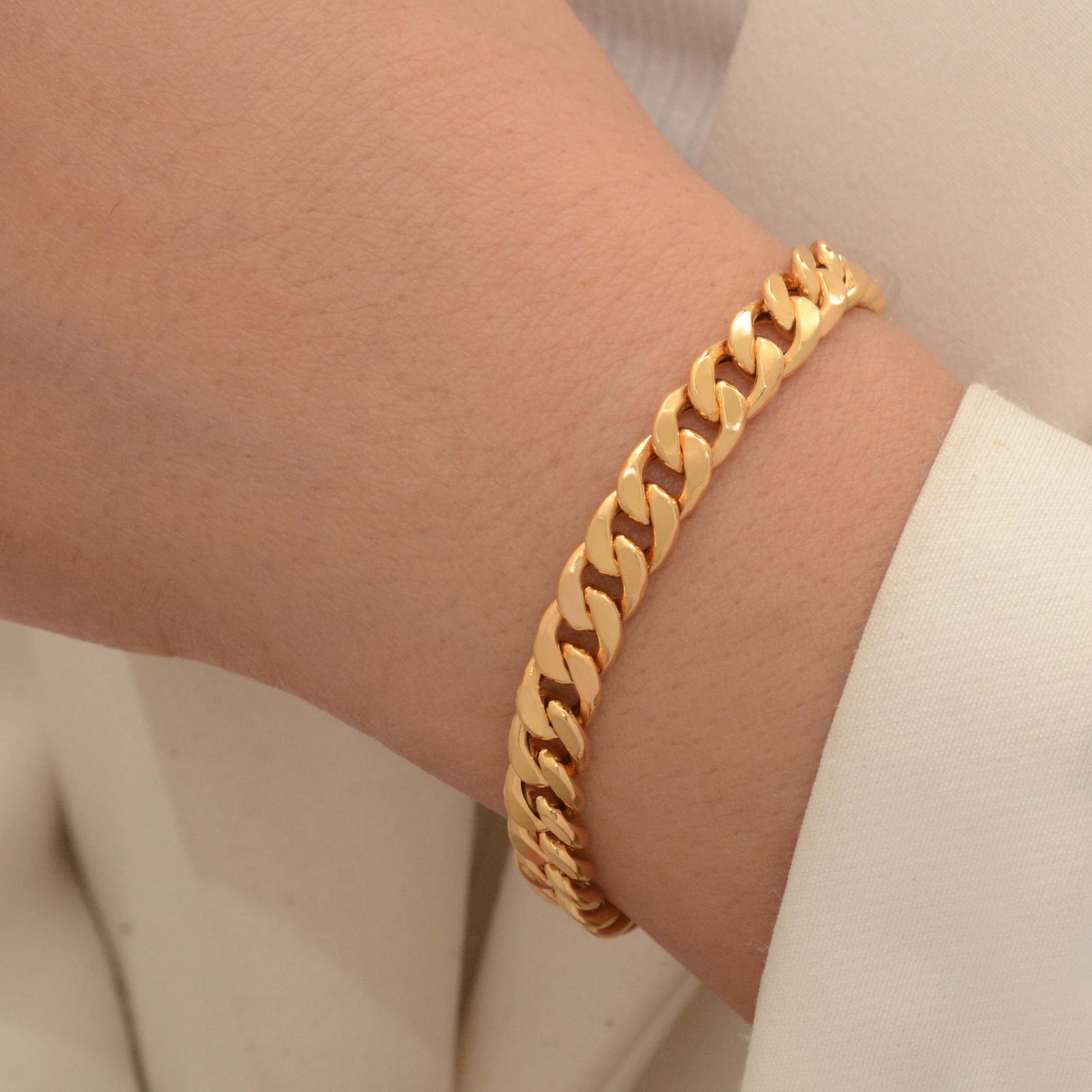 دستبند طلا 18 عیار زنانه طلای مستجابی کد CR18 -  - 2