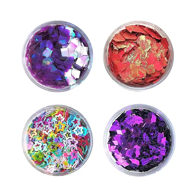 پولک ناخن مدل Happy مجموعه 4 عددی