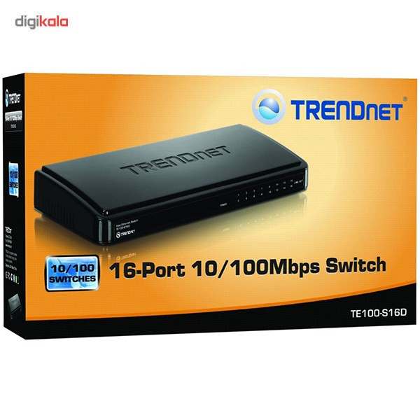 سوییچ 16 پورت 10/100 دسکتاپی ترندنت مدل TE100-S16D 3