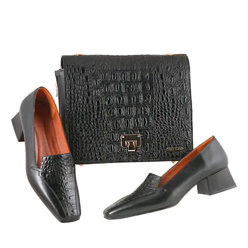 ست کیف و کفش زنانه چرم یلسان مدل الین کد 928-ABIGEL-GAN