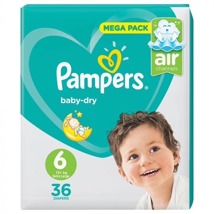 پوشک پمپرز مدل Baby Dry سایز 6 بسته 36 عددی