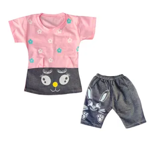 ست تی شرت و شلوارک دخترانه مدل خرگوش کد 0963