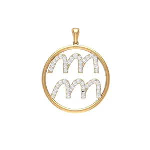 آویز گردنبند طلا 18 عیار زنانه قیراط طرح دایره کد GH1986