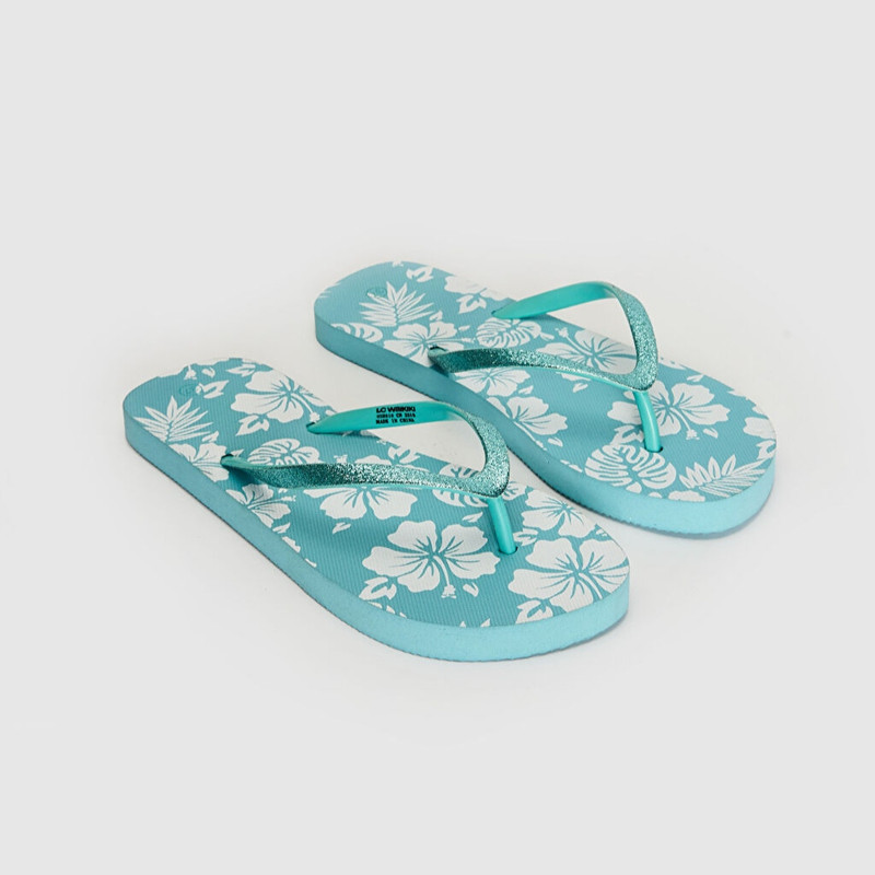 دمپایی لاانگشتی زنانه ال سی وایکیکی مدل استپ دار شاینی