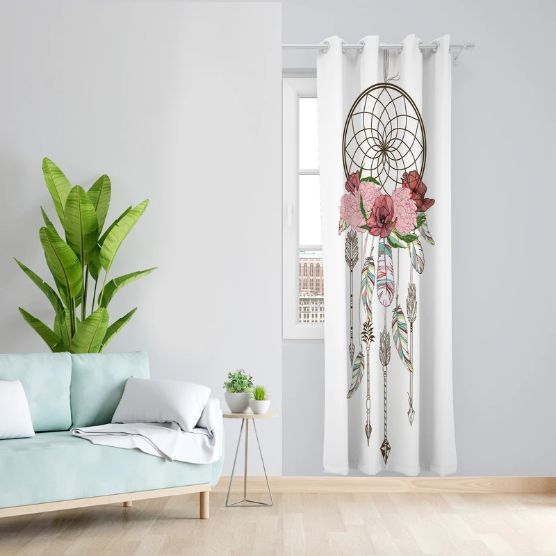 پرده طرح گل مدل مخمل پانچی کد  L 270 Z سایز 140x200 سانتی متر