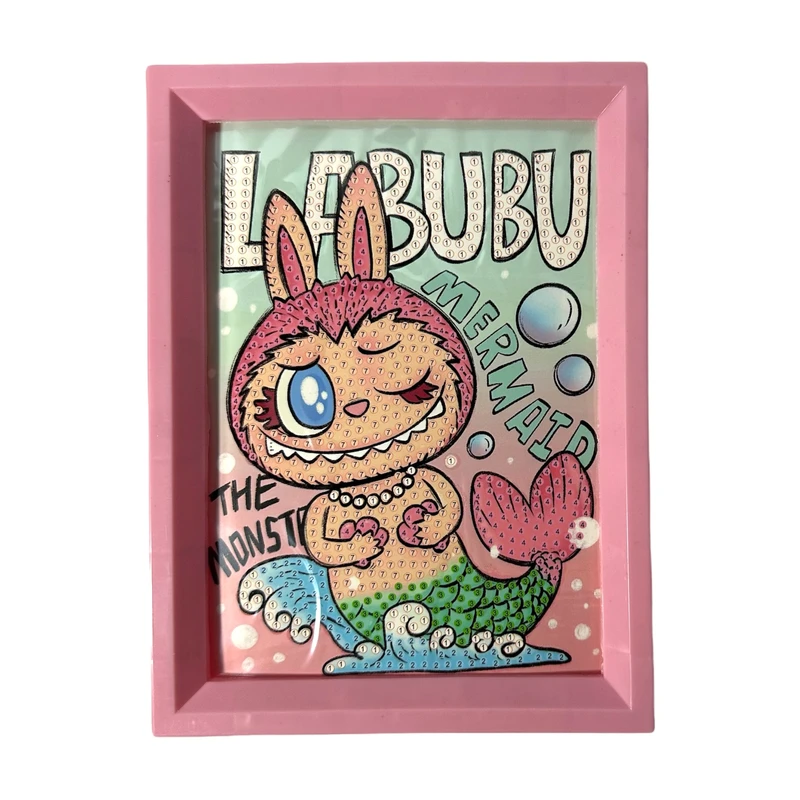 بازی آموزشی مدل ساخت تابلو نقاشی الماسی قاب دار طرح لبوبو