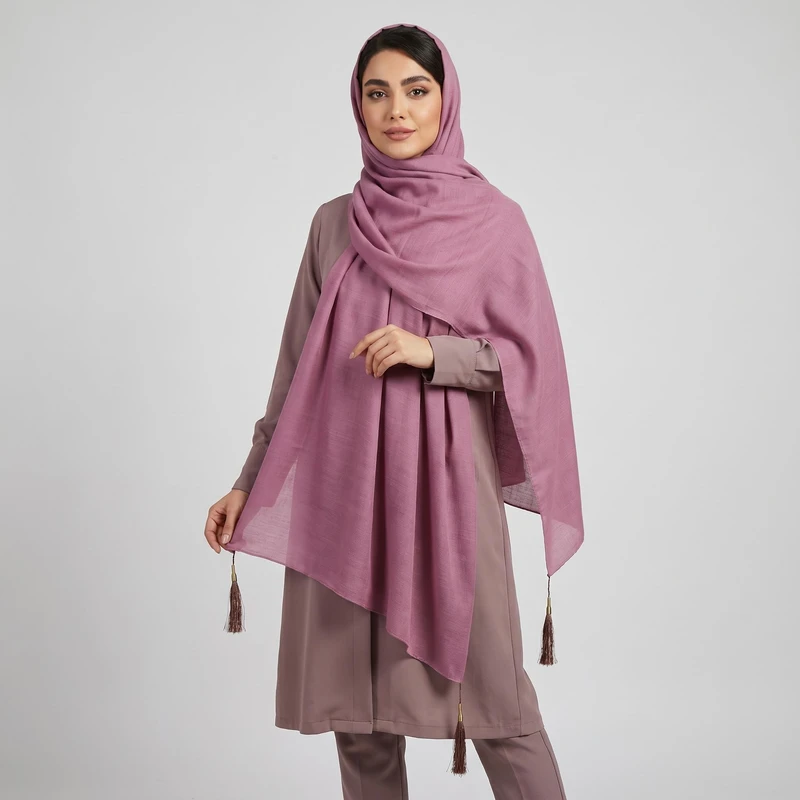 شال زنانه مدل وال اسلپ منگوله کد 014110