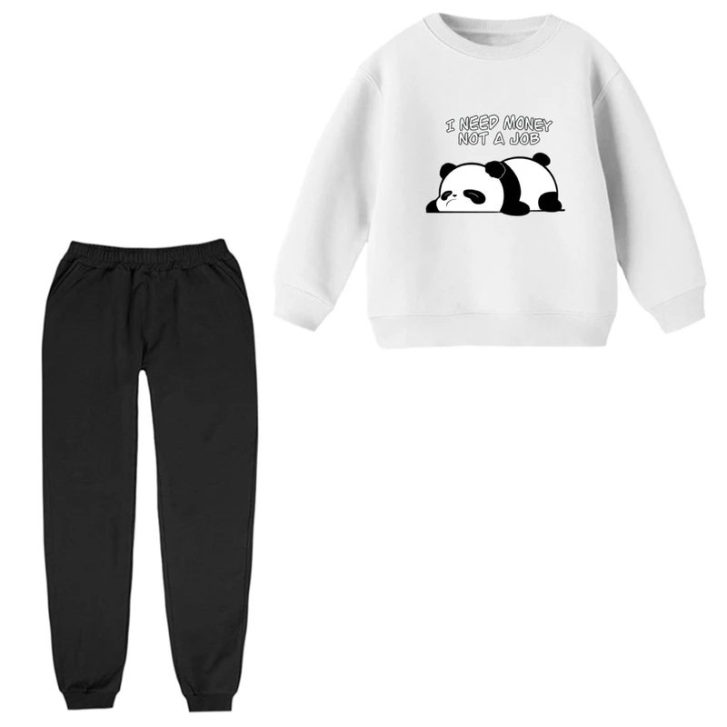 ست سویشرت آستین بلند و شلوار راحتی بچگانه مدل پاندا خواب