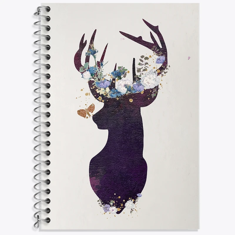 دفتر زبان 50 برگ خندالو مدل سه خط طرح گوزن کد F2546