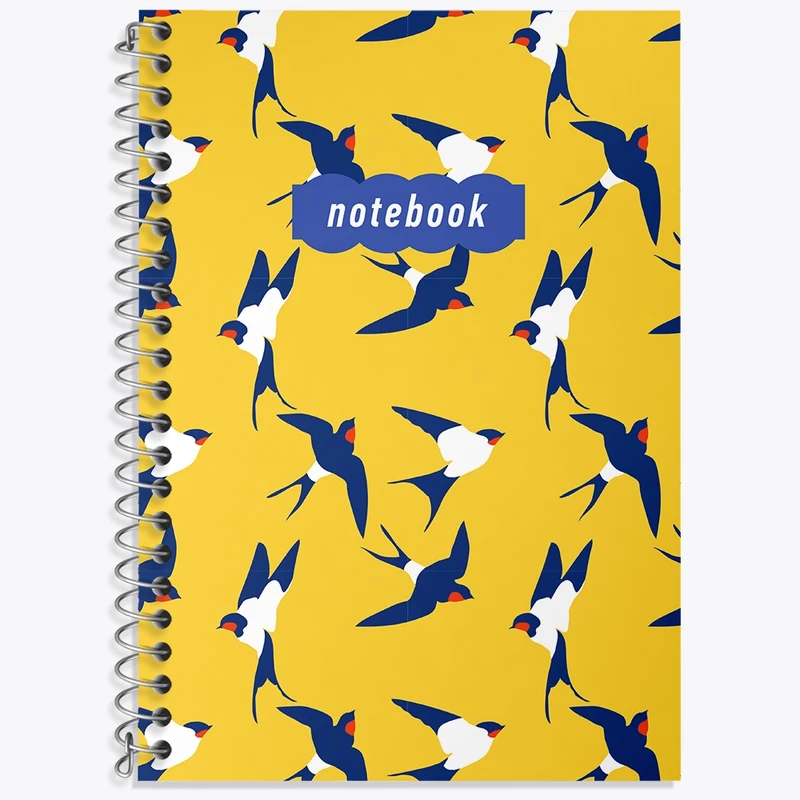 دفتر زبان 50 برگ خندالو مدل دو خط طرح پرستو کد N238