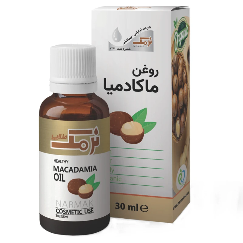 روغن بدن نرمک طلایی مدل ماکادمیا  حجم 30 میلی لیتر