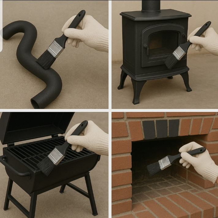 رنگ نسوز محافظ و عایق حرارتی مشکی رسنا کد R-B800 وزن 500 گرم