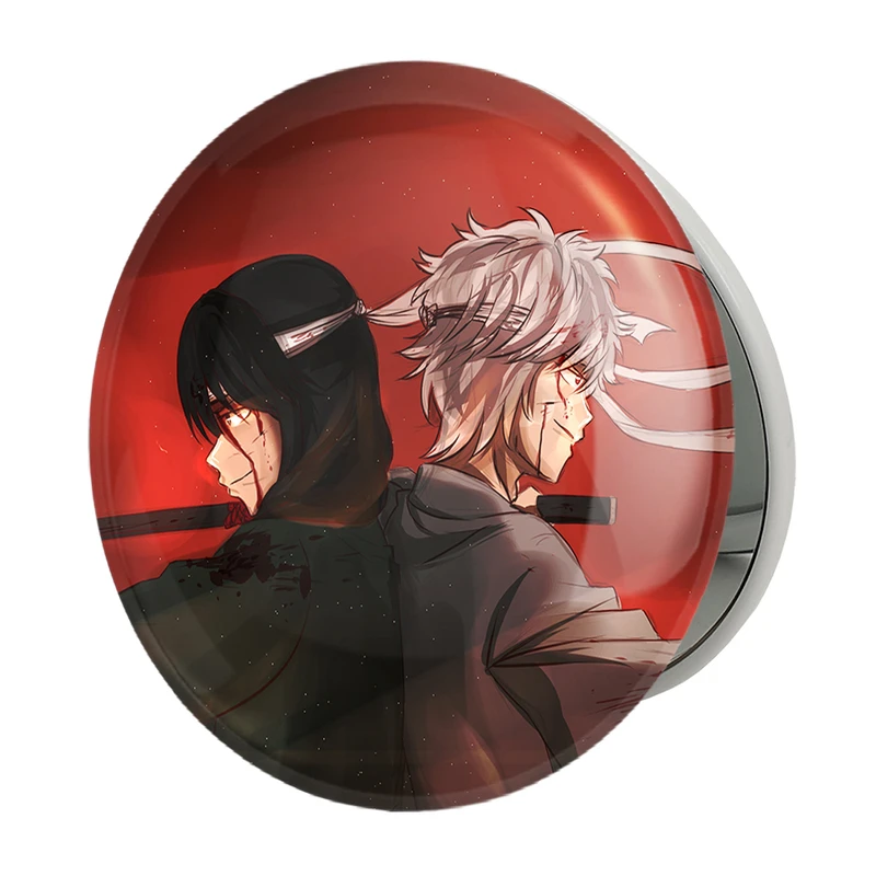 آینه جیبی خندالو طرح گینتوکی و شینسوکه انیمه گینتاما مدل تاشو کد 12932 