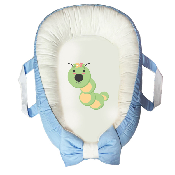 سرویس خواب سه تکه نوزاد مدل گارد محافظ دار طرح کرم کوچولو کد 01