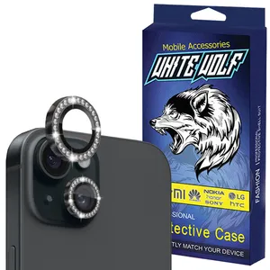 محافظ لنز دوربین شیشه ای وایت ولف مدل W-Shine Ring مناسب برای گوشی موبایل اپل IPhone 15